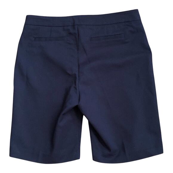 CROSBY Womens Size 8 Navy Blue Cotton Blend Flat Front Bermuda Shorts - Picture 2 of 6